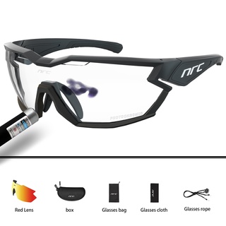 Nrc แว่นตากันแดด โฟโตโครมิก UV400 สําหรับผู้ชาย ผู้หญิง เหมาะกับการเล่นกีฬา ขี่จักรยาน