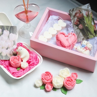 เซตเทียนหอมของขวัญวาเลนไทน์ (Valentines Day Candle Box Set 1)