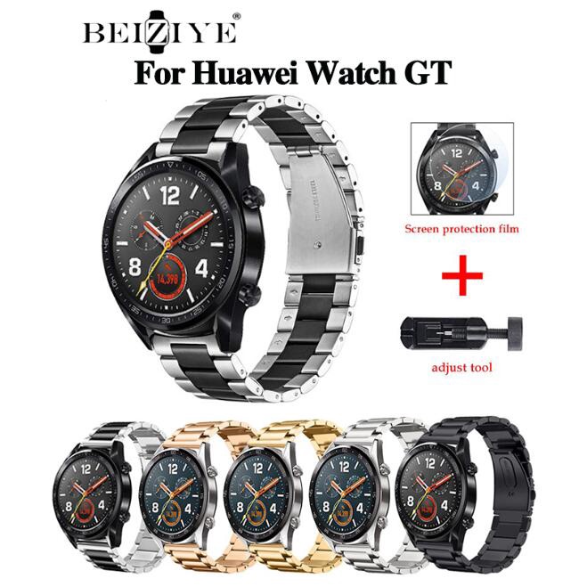 ภาพหน้าปกสินค้า22 มม. สายนาฬิกาข้อมือสแตนเลส Huawei Watch GT สายนาฬิกา For Huawei GT Metal Strap