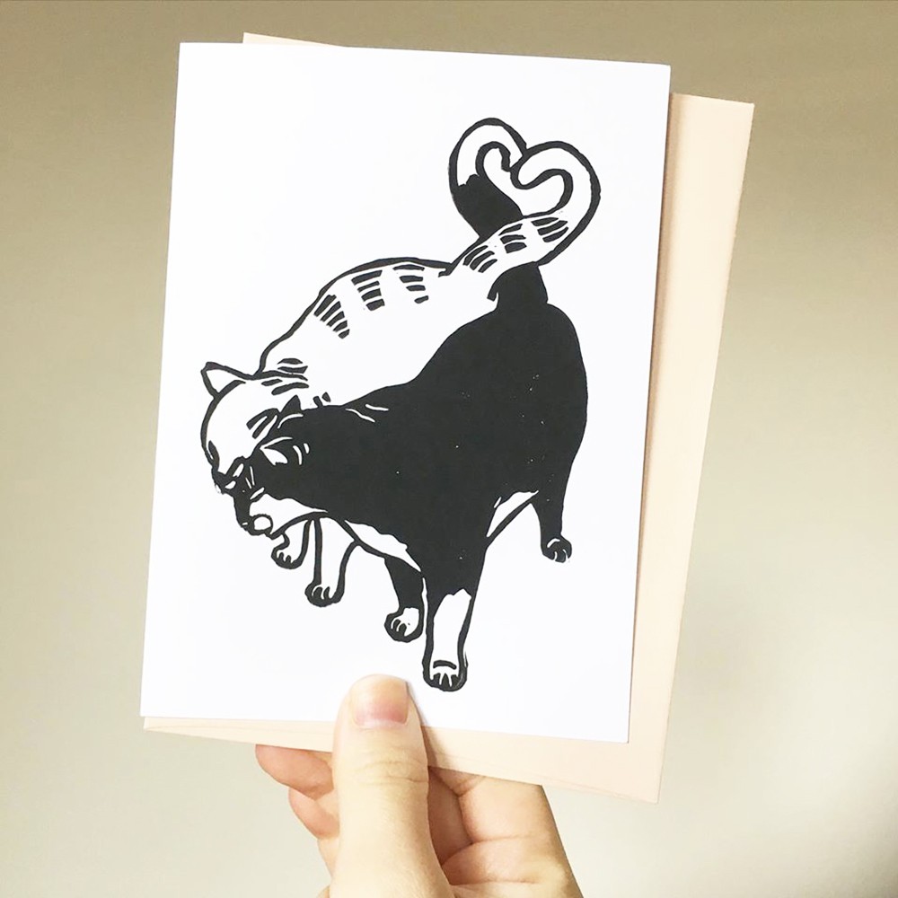 ภาพสินค้าการ์ดวันเกิด การ์ดอวยพร น่ารัก พร้อมซอง แมว Headbutt Hello Cat Happy Birthday Funny Cat Anniversary Card จากร้าน pinghattastudio บน Shopee ภาพที่ 1