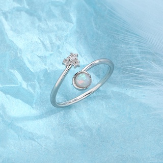 แฟชั่นพรีเมี่ยมรูปดาวเพทายเปิดแหวนผู้หญิงแหวนเกาหลี