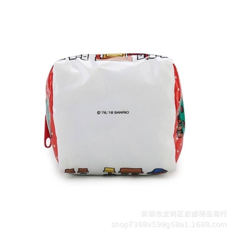 กระเป๋าเหรียญ-ทรงสี่เหลี่ยม-sanrio-สามารถใช้เป็นกระเป๋าสำอางค์หรือกระเป๋าสตางค์-ทำจากหนัง-pvc-ขนาด-9-9-8-cm-1-ใบ