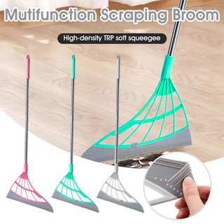 สินค้า 2-in-1 Hanging Handle Design Sweeping Broom/ Non-stick Floor Cleaning Brushes/ Multifunction Silicone Window Scraper