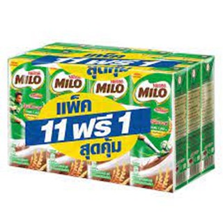 Milo Activ-Go ไมโล แอคทิฟ-โก นมพร้อมดื่มยูเอชที รสช็อกโกแลตมอลต์ 180 มล. แพ็ค 11+1