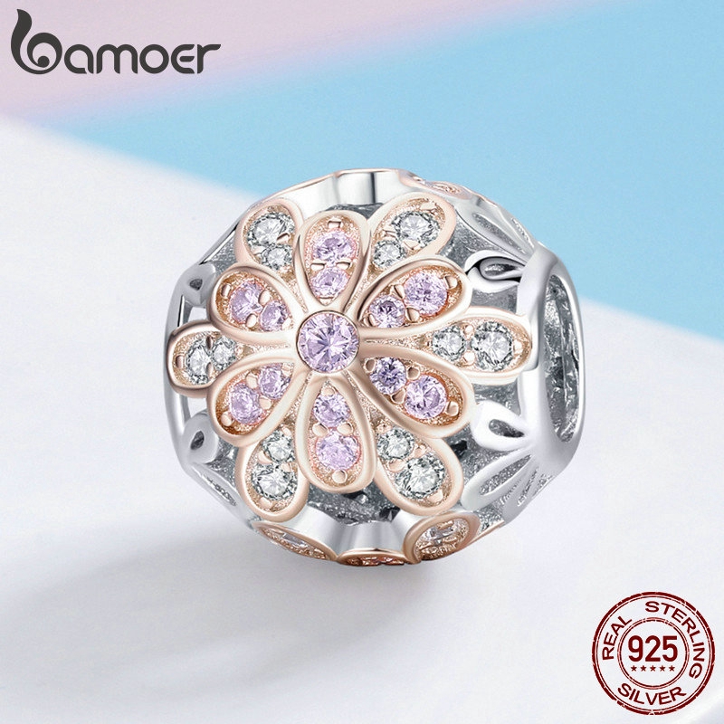 bamoer-rose-gold-ดอกไม้ลูกปัด-fit-สำหรับสร้อยข้อมือ-charm-diy-925-silver