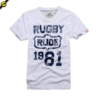 rudedog T-shirt เสื้อยืด รุ่น RUGBY (ผู้ชาย) (LIMITED EDITION) คอกลม แฟชั่น ลายสกรีน ผ้าฝ้าย cotton ฟอกนุ่ม ไซส์