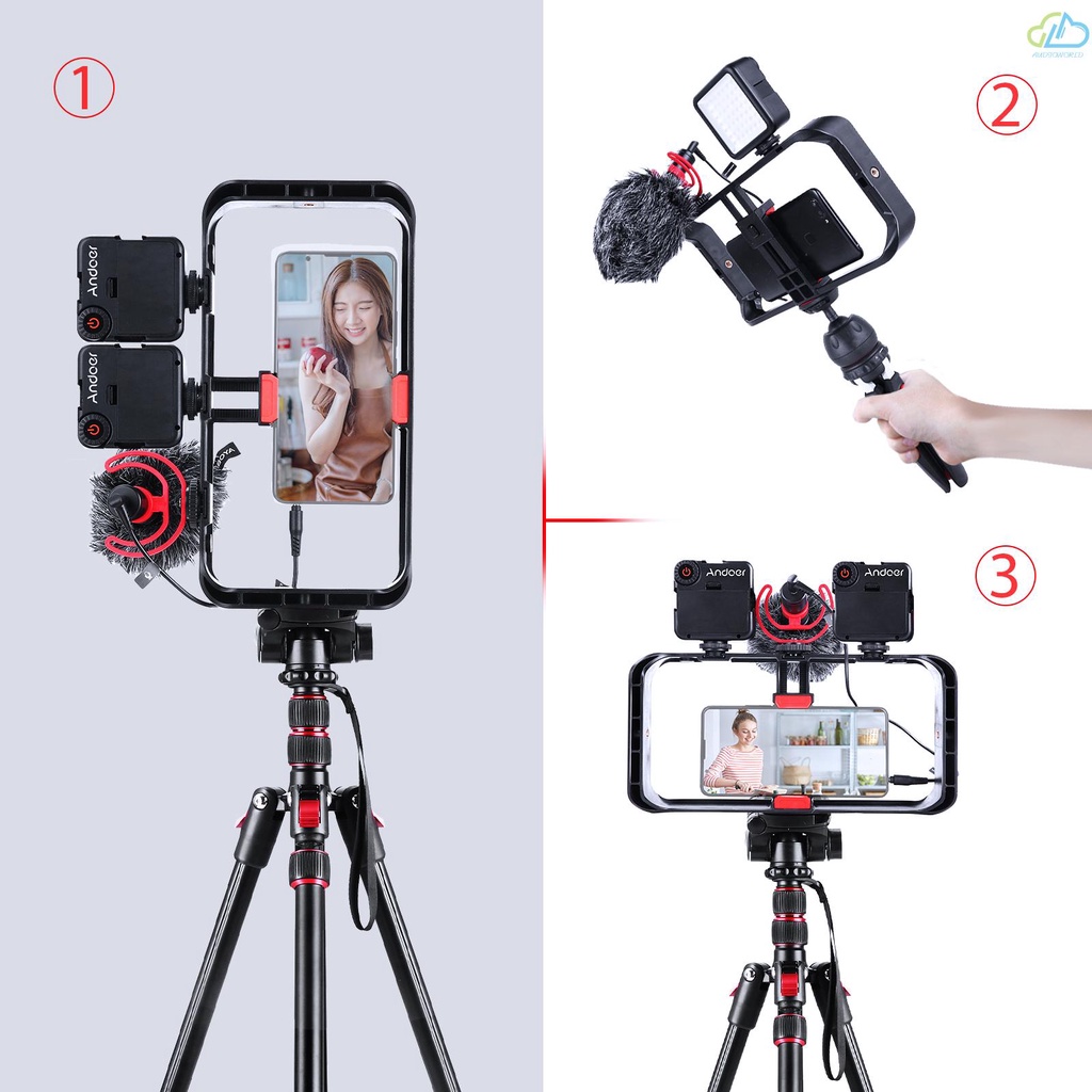 aud-andoer-portable-smartphone-video-rig-handheld-phone-stabilizer-grip-filmmaking-smartphone-cage-with-phone-holder-3-cold-shoe-mounts-1-4-inch-screw-holes-replacement-for-iphone-12-12-pro-12-pro-max