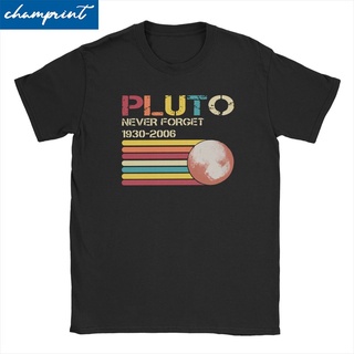 ROUND คอลูกเรือเสื้อยืด คอกลม พิมพ์ลายนักบินอวกาศ Pluto Never Forget 1930-2006 สไตล์วินเทจ สําหรับผู้ชาย 6 333923-4XL