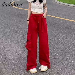 DaDulove💕 New Red American Overalls Loose High Waist Niche Casual Wide Leg Pants Fashion Womens Clothing
