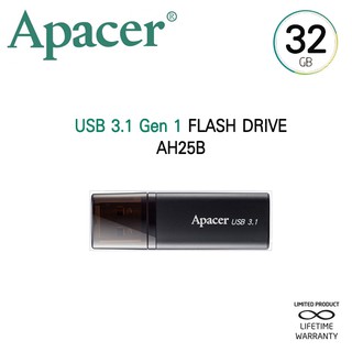 สินค้า Apacer AH25B USB3.1 แฟลชไดร์ฟ 32GB (Apacer AP32GAH25BB-1)