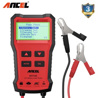 Ancel BST100 เครื่องทดสอบแบตเตอรี่รถยนต์ รถจักรยานยนต์ 12V