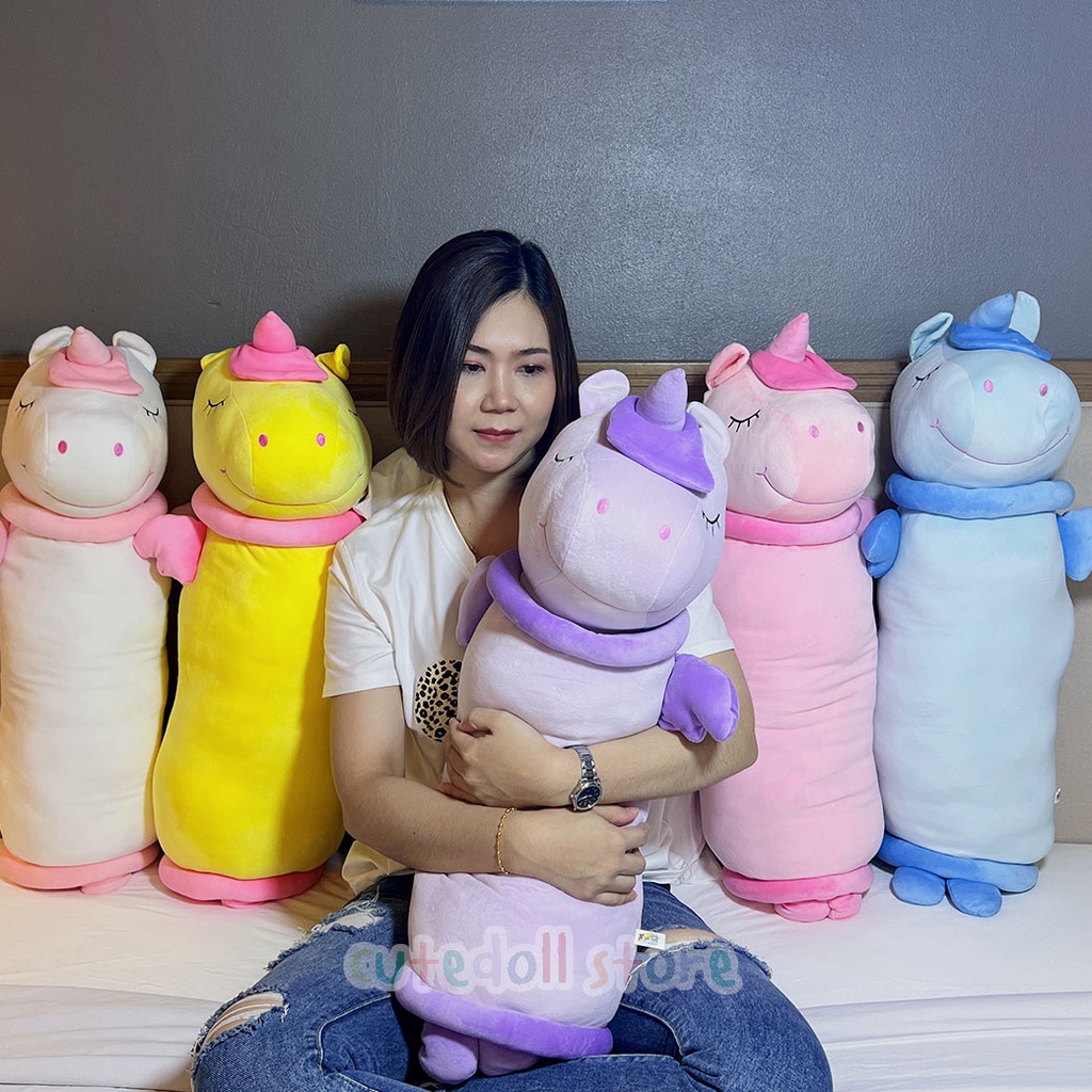 หมอนข้าง-ตุ๊กตา-ยูนิคอร์น-bolster-unicorn-ขนาด-70-ซม-หมอนข้างยูนิคอร์น-สีพาสเทล-หมอนตุ๊กตา-นุ่มนิม