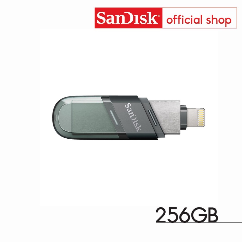 ภาพหน้าปกสินค้าSanDisk iXpand Flash Drive Flip 256GB (SDIX90N-256G-GN6NE) แฟลชไดร์ฟใช้สำหรับ iPhone และ iPad