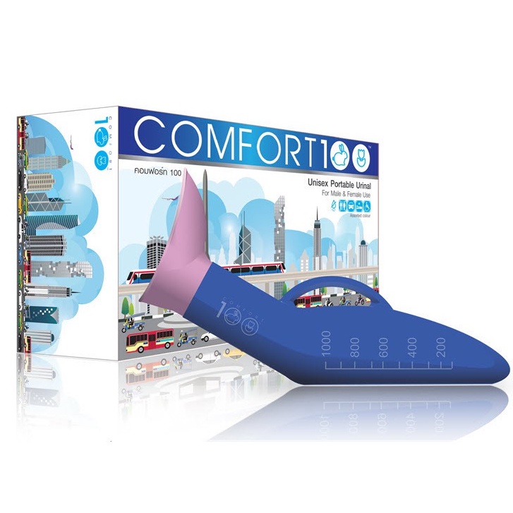 comfort100-กระบอกปัสสาวะสำหรับผู้ชายและหญิง-1000-มล-กระบอกฉี่พลาสติก-กระบอกเก็บปัสสาวะคุณภาพสูง-คละสี-12983