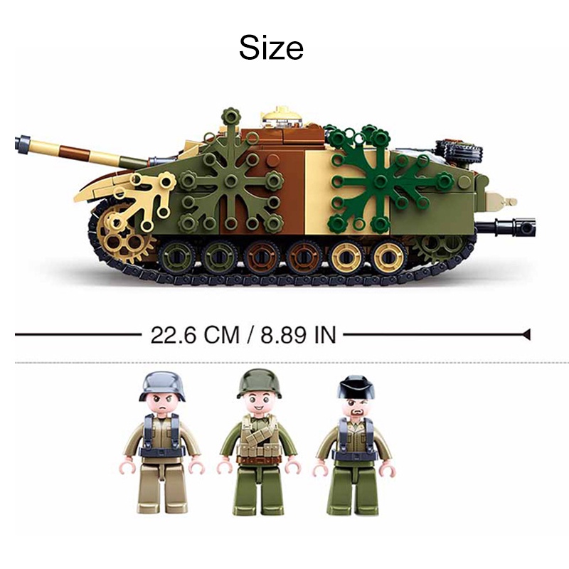 โมเดลรถถังอาวุธทหาร-uk-us-ww2-ของเล่นสําหรับเด็ก-ของขวัญวันเกิด-524-ชิ้น-sluban-0858