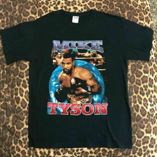 เสื้อยืดcalandfashionGildan -   Mike Tyson Rap Tee T Shirt Double Sided Hip Hop Bay Club Boxing gildan reprint LDh3S-5XL