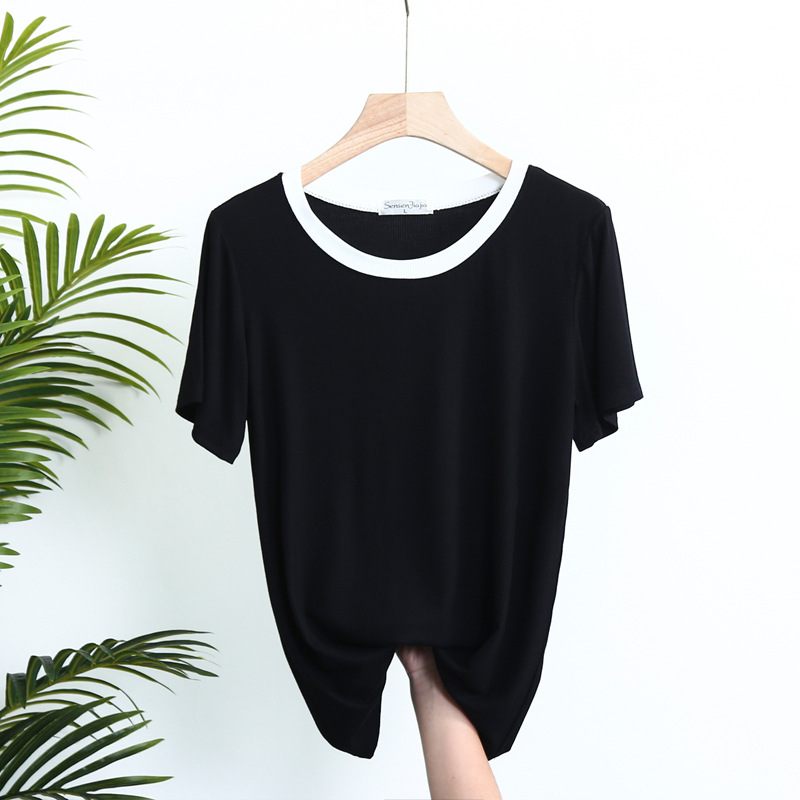 พร้อมส่ง-เสื้อยืดลําลอง-ผ้าฝ้าย-แขนสั้น-คอกลม-ทรงหลวม-แฟชั่นฤดูร้อน-สําหรับสตรี-2021