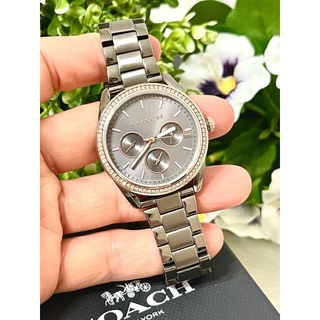 (ผ่อน0%) นาฬิกา 🔘Coach Ladies Preston Watch สายสแตนเลส สีบรอนซ์ 36mm 14503214