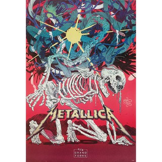 โปสเตอร์ รูปวาด กราฟฟิก วง ดนตรี เฮฟวีเมทัล เมทัลลิกา METALLICA POSTER 24”x35” นิ้ว American Heavy Metal Rock Band V3