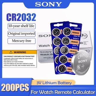 200PCS SONY CR2032 CR 2032 DL2032 ECR2032 BR2032 3V Lithium Battery For Watch Toy Calculator Car Remote Control Button C