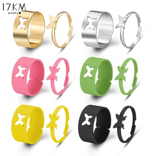 ภาพหน้าปกสินค้า17KM Korean Fashion Colorful Ring Set Butterfly Star Moon Rings Women Jewelry Accessories ที่เกี่ยวข้อง
