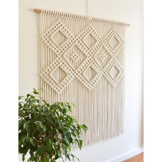 Macrame wall hanging มาคราเม่แขวนผนัง ขนาดใหญ่ ลวดลาย​เรียบหรู