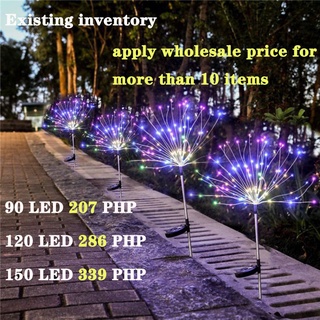 โซลา Powered ground plug Firework Light 90 LED พลังงานแสงอาทิตย์กลางแจ้ง Grass Globe Dandelion Splash Proof Flash String