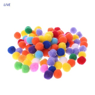 สินค้า Live ลูกบอลปอมปอมทรงกลมคละสี 20 มม. 100 ชิ้นสําหรับงานฝีมือ Diy