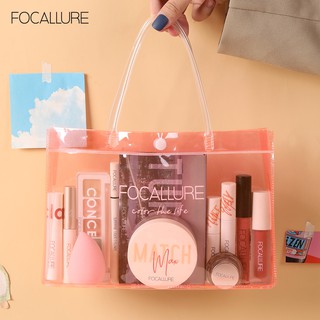 Focallure กระเป๋าใส่เครื่องสำอาง ชนิด PVC สีใส กันน้ำ แบบพกพา