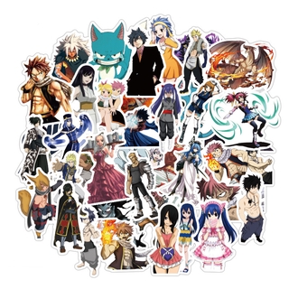 สติกเกอร์ ลายอนิเมะญี่ปุ่น FAIRY TAIL กันน้ำ 50 ชิ้น