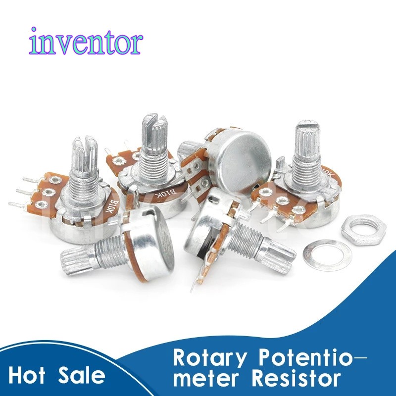 5PCS WH148 Linear Potentiometer 15mm Shaft With Nuts And Washers 3pin ...