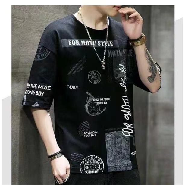 ภาพสินค้าAVONE **พร้อมส่งจากไทย** เสื้อยืดคอกลมผู้ชาย แฟชั่นสไตล์เกาหลี 0059 จากร้าน top_fashion_girls บน Shopee ภาพที่ 4