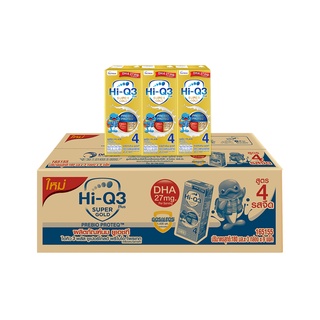 สินค้า [ขายยกลัง!] HI-Q ไฮคิว 3 พลัส นม UHT สำหรับเด็ก ช่วงวัยที่ 4 ซูเปอร์โกลด์ พรีไบโอโพรเทก รสจืด 180 มล. (ทั้งหมด 27 กล่อง)
