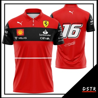 เสื้อกีฬาแขนสั้น ลายทีม F1 Formula One Team Scuderia Ferrari 2022 Charles Leclerc ไซซ์ XS-6XL