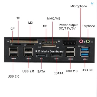 ภาพขนาดย่อของภาพหน้าปกสินค้าH&G Multi-Function USB 3.0 Hub eSATA SATA Port Internal Card Reader PC Dashboard Media Front Panel Audio for SD MS CF TF M2 MMC Memory Cards Fits 5.25 จากร้าน homgeek.th บน Shopee ภาพที่ 8