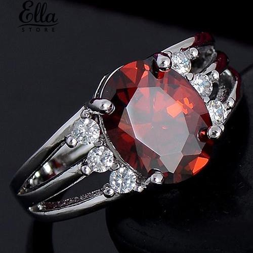 เครื่องประดับเงินแท้ของผู้หญิง-red-cubic-zirconia-exquisite-ring
