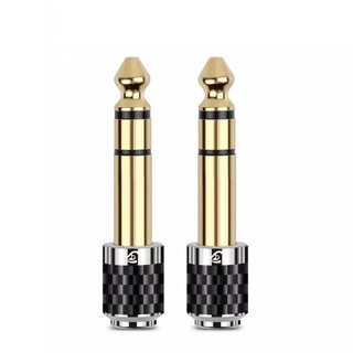 6.35mm 1/4" Male to 3.5mm 1/8" Female Jack Audio Adapter Carbon Fiber Connector Gold Plated Converter 6.35 to 3.5 Plug