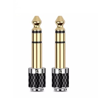 สินค้า 6.35mm 1/4\" Male to 3.5mm 1/8\" Female Jack Audio Adapter Carbon Fiber Connector Gold Plated Converter 6.35 to 3.5 Plug