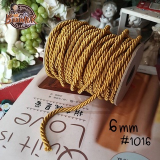 6mm 90cm 1pcs เชือก เชือกเกลียวทอง (มีให้เลือกหลายสี) ขนาด 6 มิล จำนวน 1y Gold and silver ropes twisted