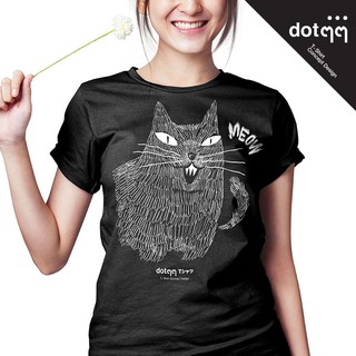 dotdotdot เสื้อยืดผู้หญิง Concept Design ลาย Freak Cat (Black)