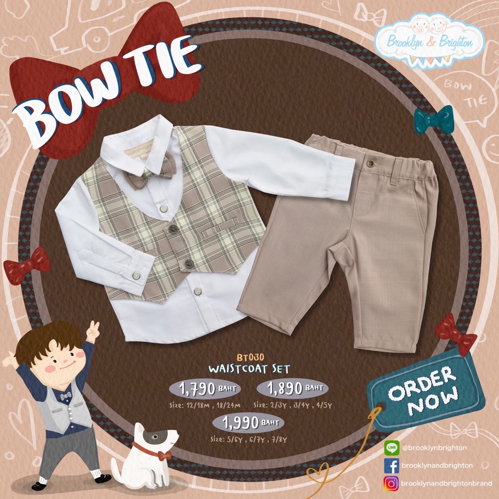 bow-tie-waistcoat-ชุดออกงานเด็กชาย-หูกระต่าย-2pcs-เซ็ตเสื้อ-กางเกง-link-3