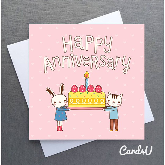 พร้อมส่ง มี 2 แบบให้เลือก) การ์ดอวยพรวันครบรอบแต่งงาน ( Anniversary) + ซอง  | Shopee Thailand