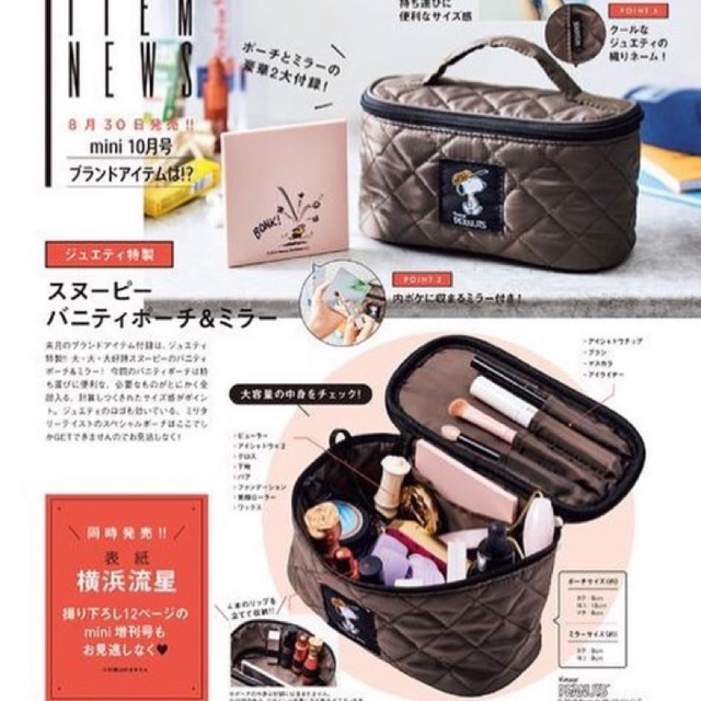 กระเป๋าสุดฮิตจากญี่ปุ่น-vintage-peanuts-cosmetic-bag-จากนิตยสารญี่ปุ่น