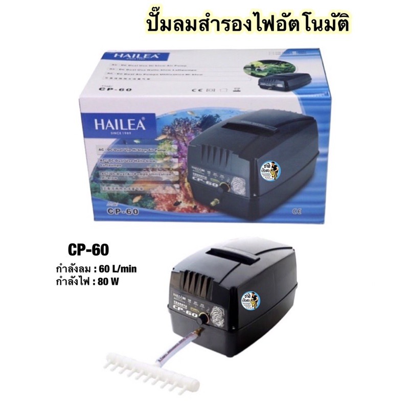 hailea-cp-60-ปั๊มลมสำรองไฟอัตโนมัติ-ไฟดับปลาไม่ตาย