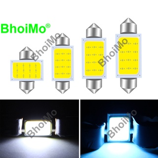 BhoiM highlight festoon COB LED car signal indicator 31MM roof dome reading car interior lamp door trunk license plate rear stop taillight 36MM 39MM 41MM parking bulb motorcycle auto motor automobile peanut DC12V white crystal blue