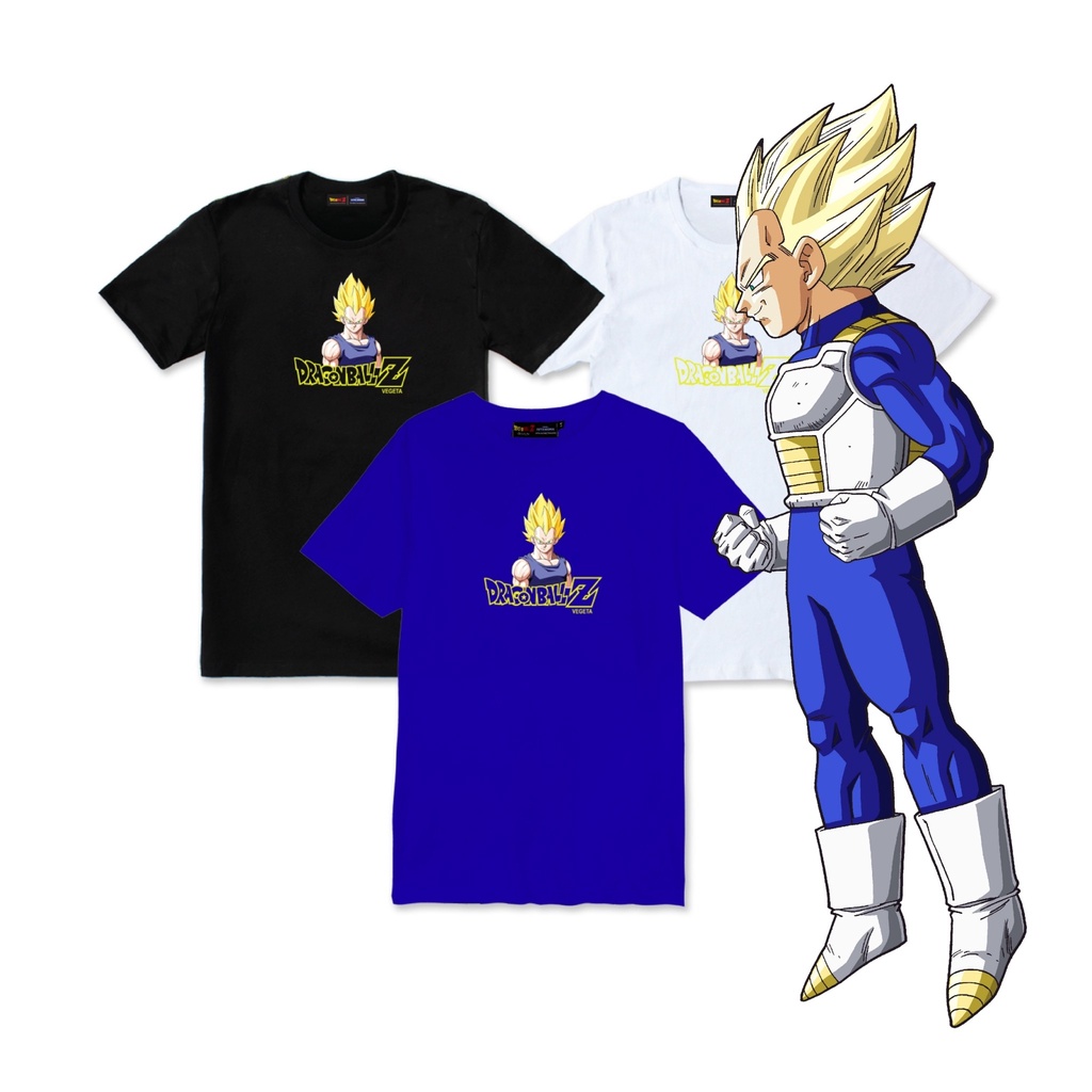 เสื้อยืดดราก้อนบอล-dragonballz-charactor-vegeta-bk-เบจิต้า-สีน้ำเงิน