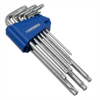 ประแจหกเหลี่ยม ชนิดยาว มีรู 9 ชิ้น ( L She Hexlobe Wrench Long Tamper Proof 9Pcs Set )