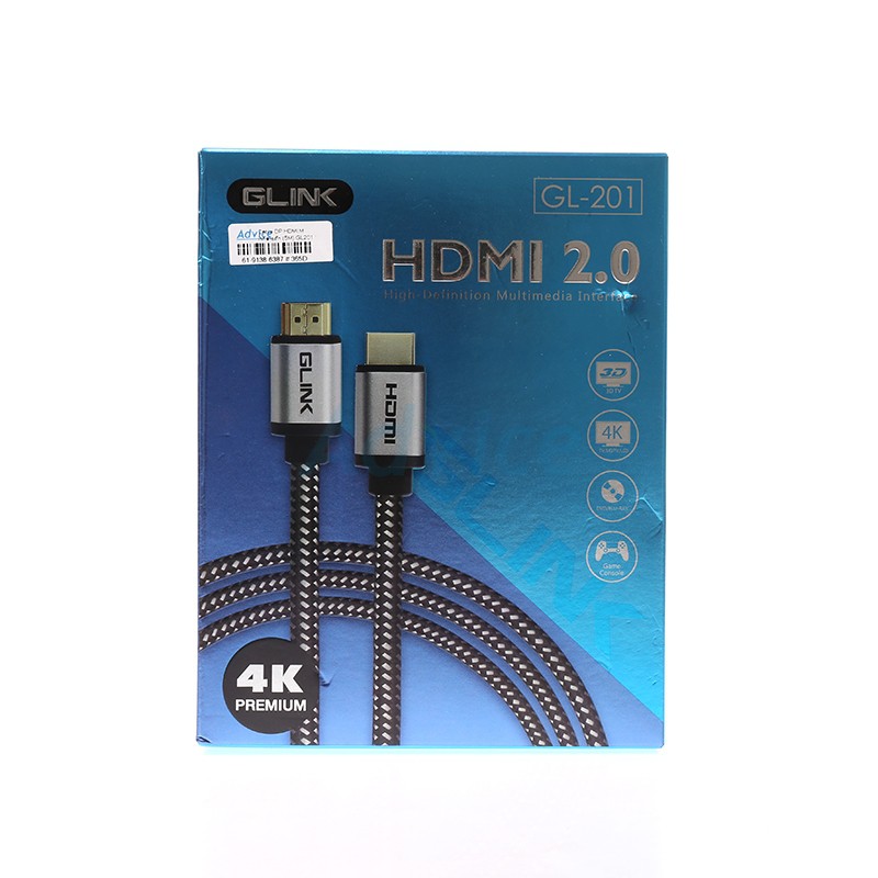 Cable HDMI 3D 4K (V.2.0) M/M (5M) สายถัก GLINK GL201 Shopee Thailand