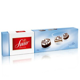 SWISS DELICE Air Brasilia Premium Chocolate &amp; Hazelnut Meringue Biscuits 100g. สวิสดีลิซ บราซิลเลีย 100กรัม.