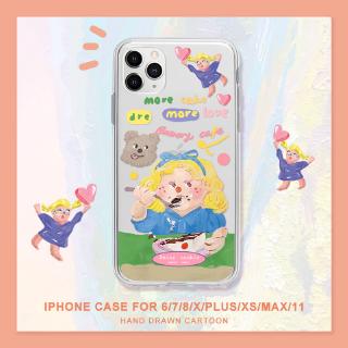 เคส iphone เคส iphone 11 pro max เคส iphone xs max เคส iphone xr เคส iphone 12 mini เคส iphone 7 plus เคส iphone 12 pro max สาวน้อยกำลังกินเค้กเคสซิลิโคน  เคสโทรศัพท์ แบบซิลิโคน สําหรับ  iPhone 11 Pro Max X Xr Xs Max 7 8 Plus Se 2020 12 Pro Max 12 Mini